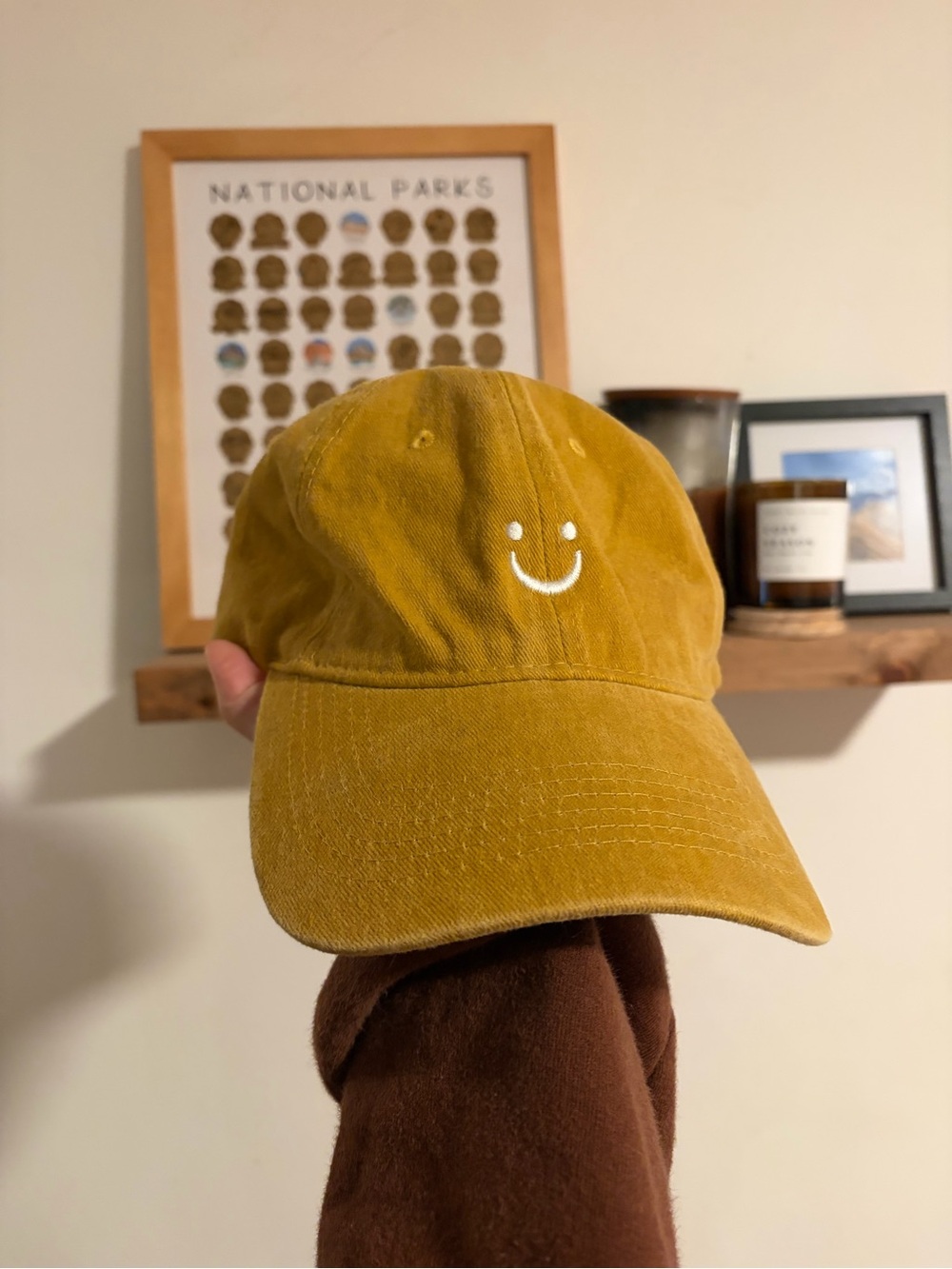 Mustard Yellow Smile Hat Ballcap